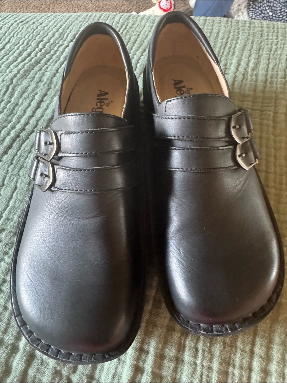 Alegria Women’s Black Slip-On Leather Loafers Great for Diabetics!
